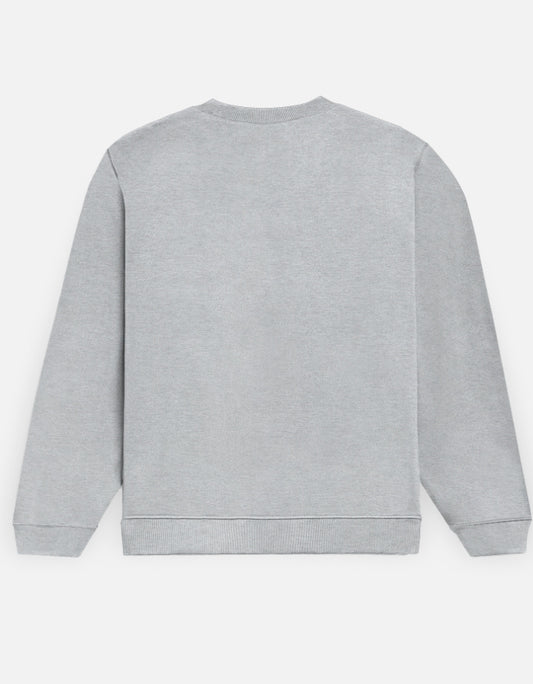 Flux men’s grey sweatshirt back view – trendy regular fit fleece streetwear for men in India