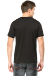 Back view of model wearing black Push Past Pain regular fit cotton t-shirt – clean solid back design